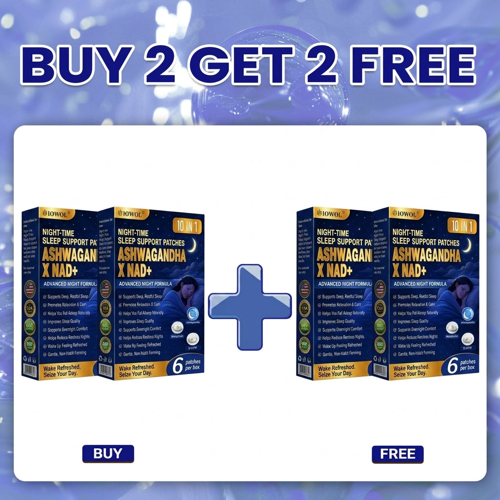 IOWOL® 𝗔𝘀𝗵𝘄𝗮𝗴𝗮𝗻𝗱𝗵𝗮 × 𝗠𝗲𝗹𝗮𝘁𝗼𝗻𝗶𝗻 × 𝟱-𝗛𝗧𝗣 𝟭𝟬-𝗶𝗻-𝟭 𝗡𝗶𝗴𝗵𝘁 𝗦𝗹𝗲𝗲𝗽 𝗦𝘂𝗽𝗽𝗼𝗿𝘁 𝗡𝗮𝗻𝗼 𝗣𝗮𝘁𝗰𝗵 🌙 (Just one patch nightly, wake up refreshed in 7 days)  ✅ For restless sleep, difficulty falling asleep, nighttime stress, poor sleep quality, and tired mornings
