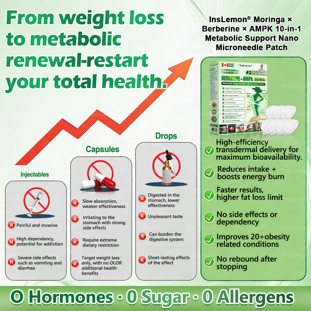 𝐈𝐧𝐬𝐋𝐞𝐦𝐨𝐧® 𝗠𝗼𝗿𝗶𝗻𝗴𝗮 × 𝗕𝗲𝗿𝗯𝗲𝗿𝗶𝗻𝗲 × 𝗔𝗠𝗣𝗞 𝟭𝟬-𝗶𝗻-𝟭 𝗠𝗲𝘁𝗮𝗯𝗼𝗹𝗶𝗰 𝗦𝘂𝗽𝗽𝗼𝗿𝘁 𝗡𝗮𝗻𝗼 𝗠𝗶𝗰𝗿𝗼𝗻𝗲𝗲𝗱𝗹𝗲 𝗣𝗮𝘁𝗰𝗵🇨🇦(𝐉𝐮𝐬𝐭 𝐨𝐧𝐜𝐞 𝐚 𝐝𝐚𝐲, 𝐯𝐢𝐬𝐢𝐛𝐥𝐞 𝐜𝐡𝐚𝐧𝐠𝐞𝐬 𝐢𝐧 𝟕 𝐝𝐚𝐲𝐬） ✅ 𝐅𝐨𝐫 𝐨𝐛𝐞𝐬𝐢𝐭𝐲, 🅛🅞🅞🅢🅔 🅢🅚🅘🅝,𝐝𝐢𝐚𝐛𝐞𝐭𝐞𝐬, 𝐬𝐥𝐞𝐞𝐩 𝐚𝐩𝐧𝐞𝐚, 𝐣𝐨𝐢𝐧𝐭 𝐢𝐬𝐬𝐮𝐞𝐬, 𝐚𝐧𝐝 𝐦𝐨𝐫𝐞